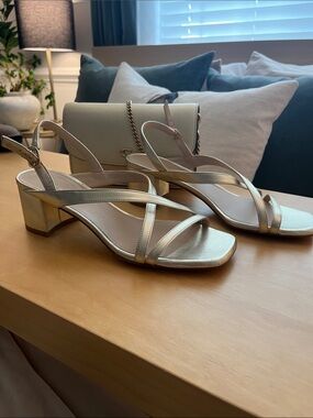 Stewart Weitzman, soft, gold, leather sandals